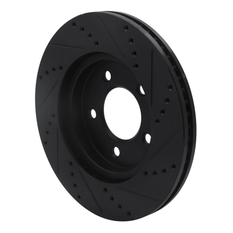 Chrysler Pacifica Brake Rotor (1) - Front Left - R1 Concepts - Drilled & Slotted - Black - `04-`08